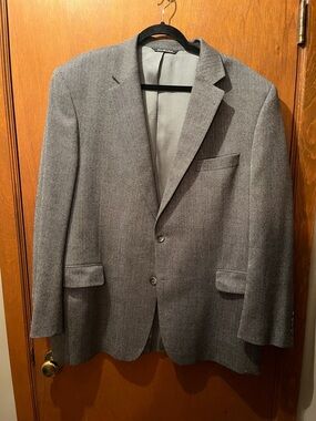 Peters Thomas Moore fabric Men's Gray Sport Coat - Tailored Notch Lapel